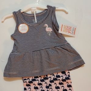 Newborn Flamingo Shorts and Tank Top Set NEW